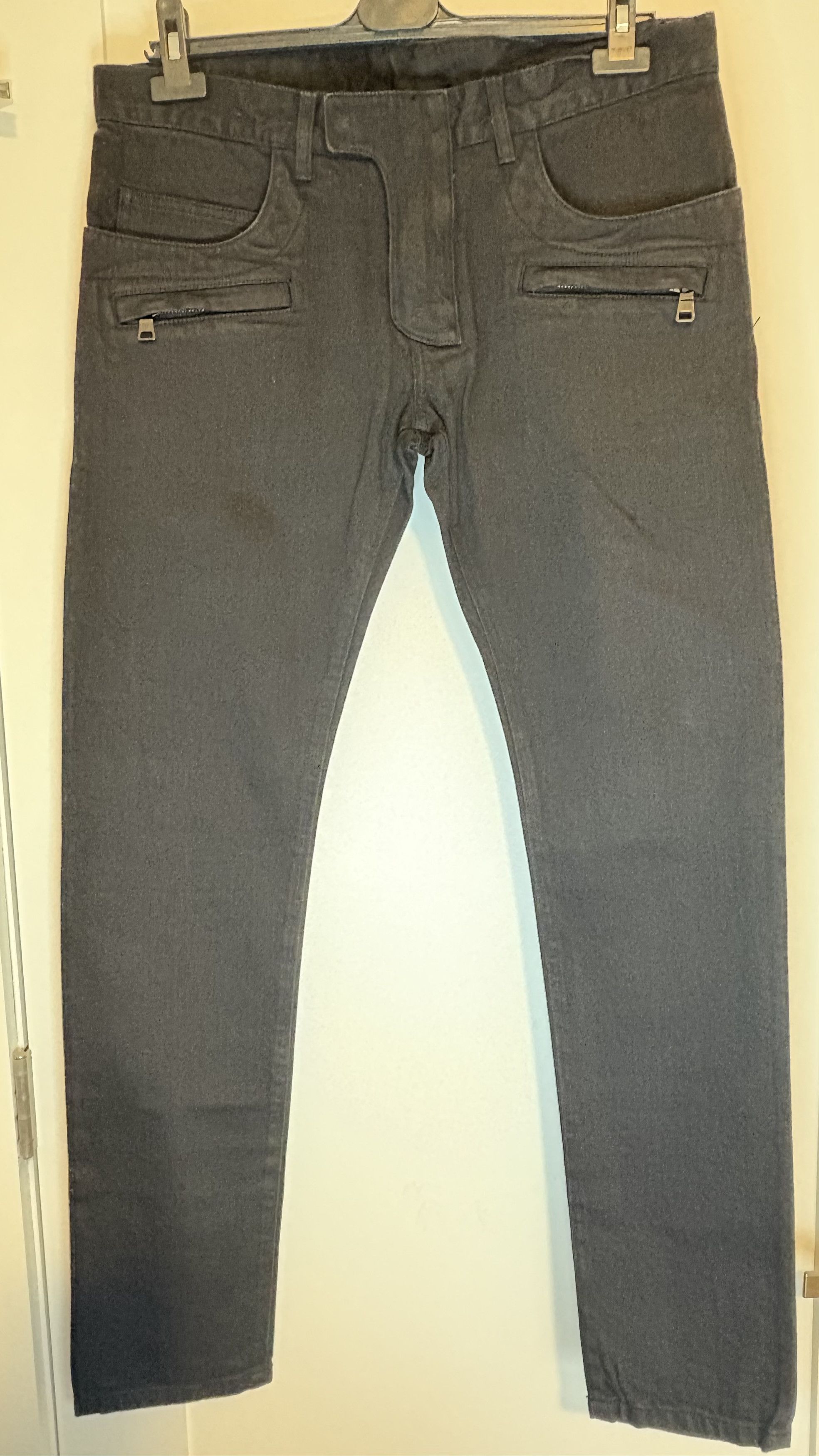 Balmain Balmain Black Biker Jeans Size US 33 - 1 Thumbnail
