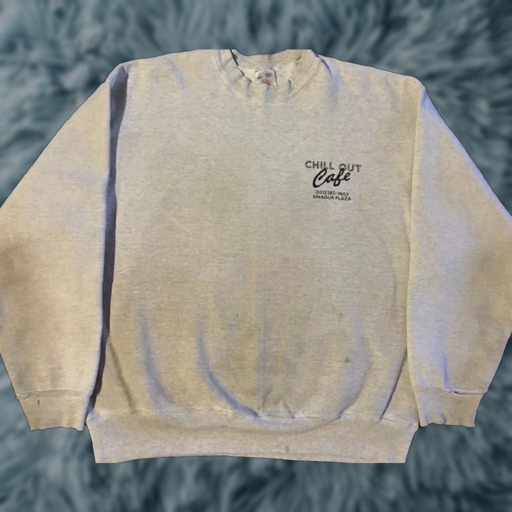 Vintage VINTAGE 90s Chill Out Cafe Sedona Arizona Faded Distressed Sweatshirt M Animal Gray Hoodie Mens Size M Size US M / EU 48-50 / 2 - 1 Thumbnail
