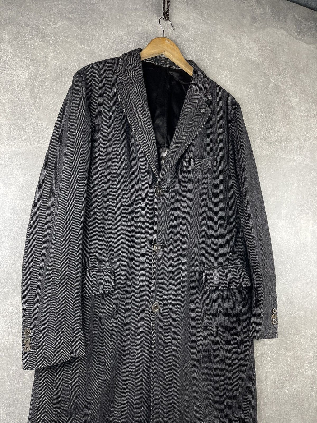Boglioli Vintage Boglioli Herringbone Wool Overcoat Made In Italy Size US L / EU 52-54 / 3 - 3 Thumbnail