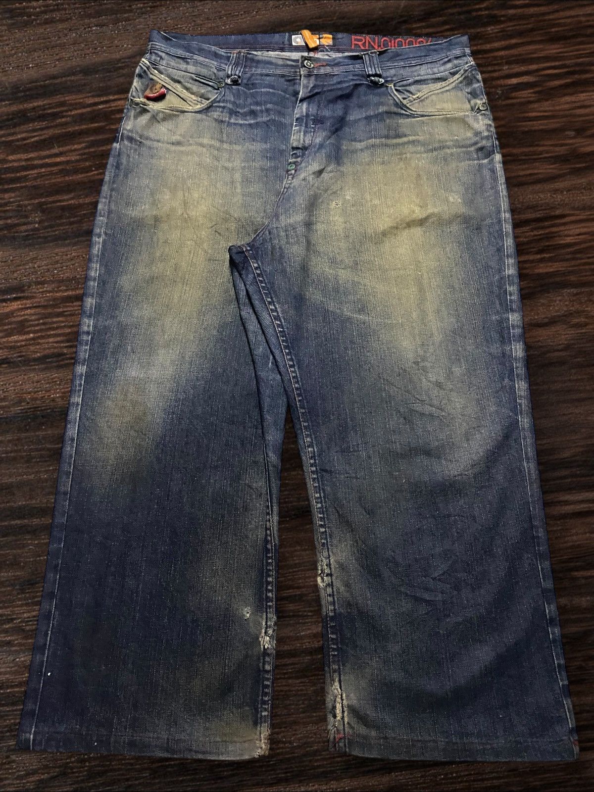 Akademiks Waist 40-41 Akademiks Mud Wash Distressed Embroidery Baggy Size US 40 / EU 56 - 1 Thumbnail