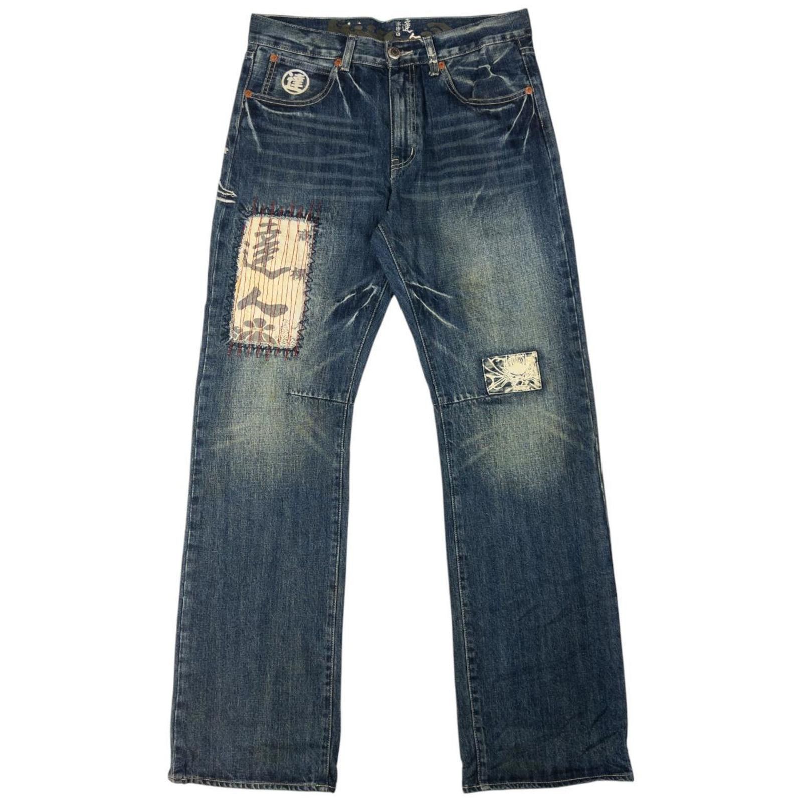 Other Vintage Big Train Embroidered Japanese Denim Jeans Size W33 Size US 33 - 4 Thumbnail