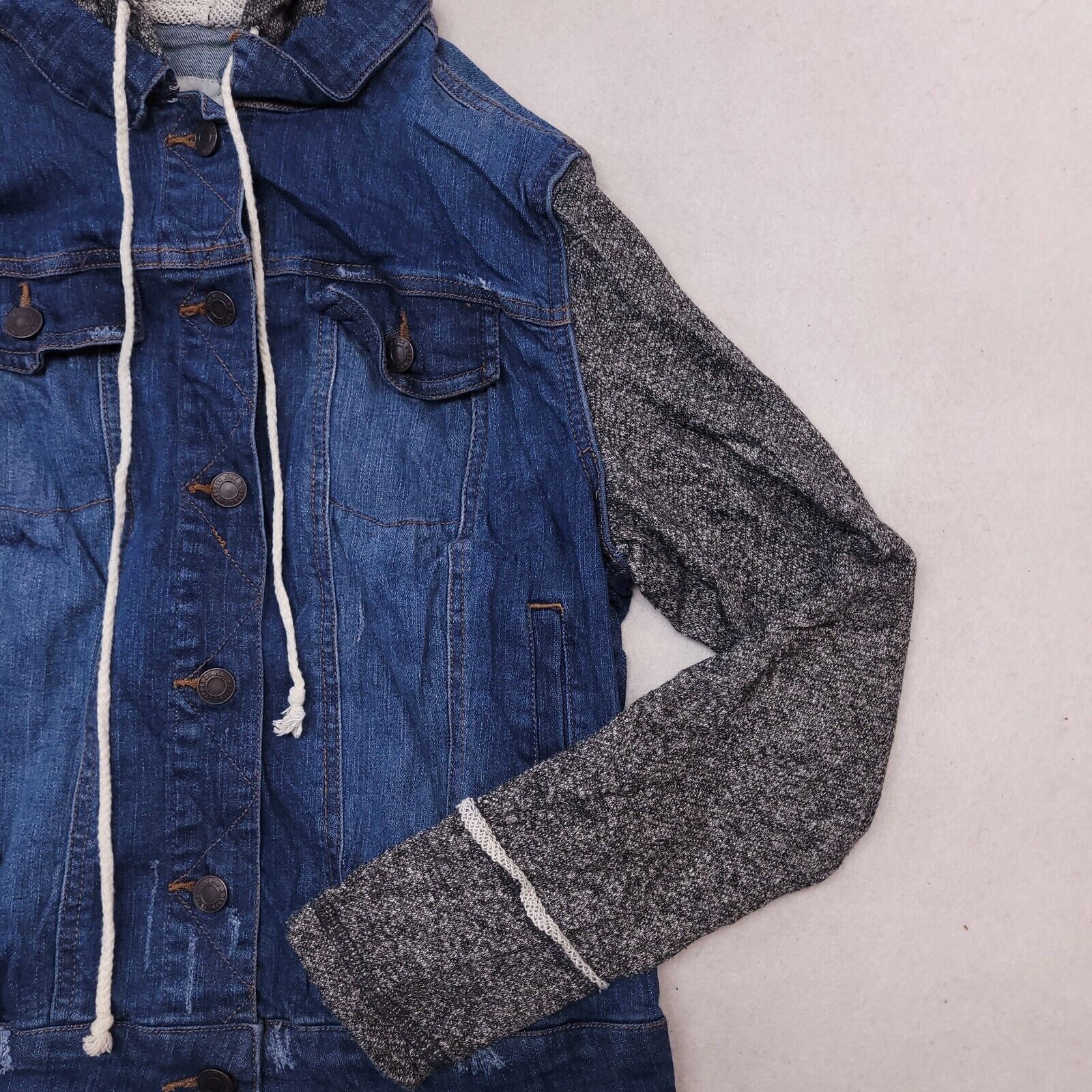 Mossimo Mossimo Supply Co Button Up Denim Hoodie Womens Size M Blue Size M / US 6-8 / IT 42-44 - 5 Thumbnail