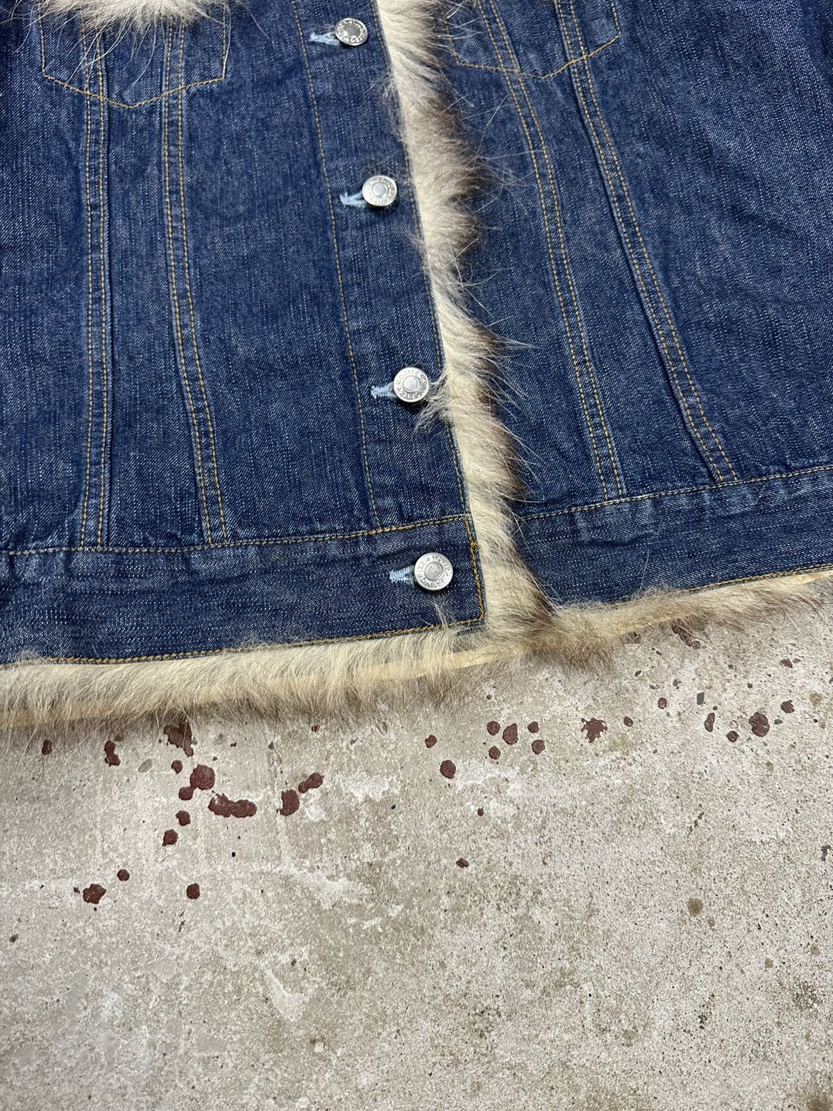 If Six Was Nine Vintage Y2K Real Fur Denim Trucker Jacket Jeans Archive Trim Size US M / EU 48-50 / 2 - 4 Thumbnail