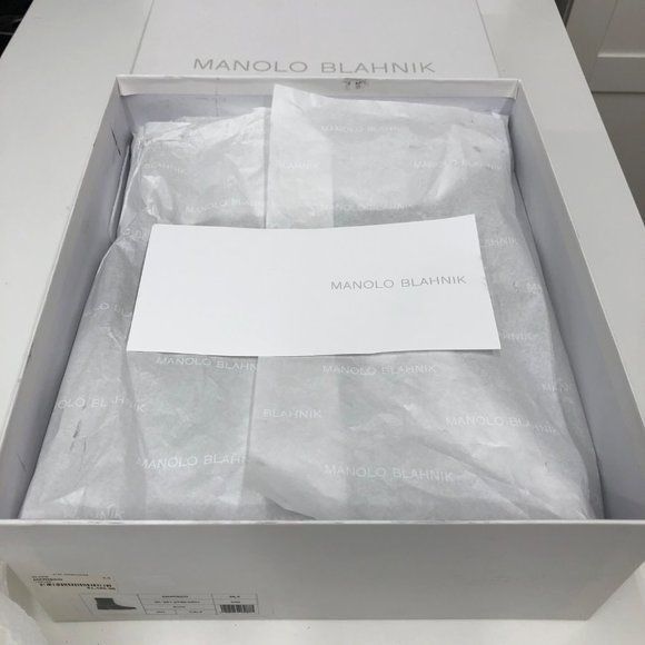 Manolo Blahnik Manolo Blahnik Black Leather Ankle Boots With Silver Chain E Size US 7.5 / IT 37.5 - 9 Thumbnail