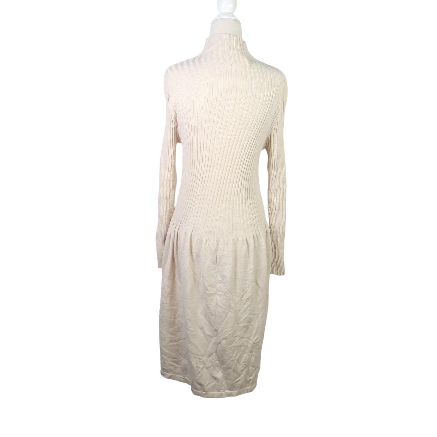 Vintage Listicle dress M cream rib knit mockneck sweater midi Size M / US 6-8 / IT 42-44 - 4 Thumbnail