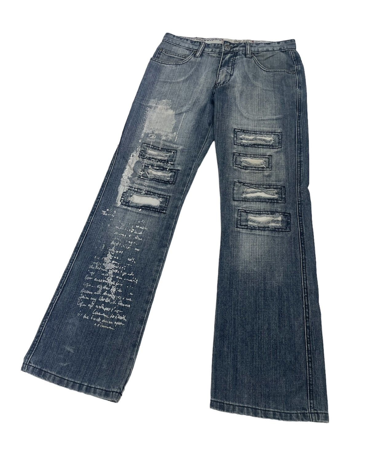 Japanese Brand Vintage Japanese Brand Flare Boro Distressed Jeans Size US 31 - 1 Thumbnail