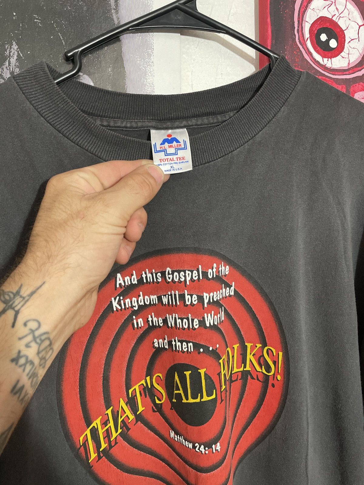 Vintage VINTAGE THATS ALL FOLKS MILLER MATHEW SHIRT Size US XL / EU 56 / 4 - 3 Thumbnail