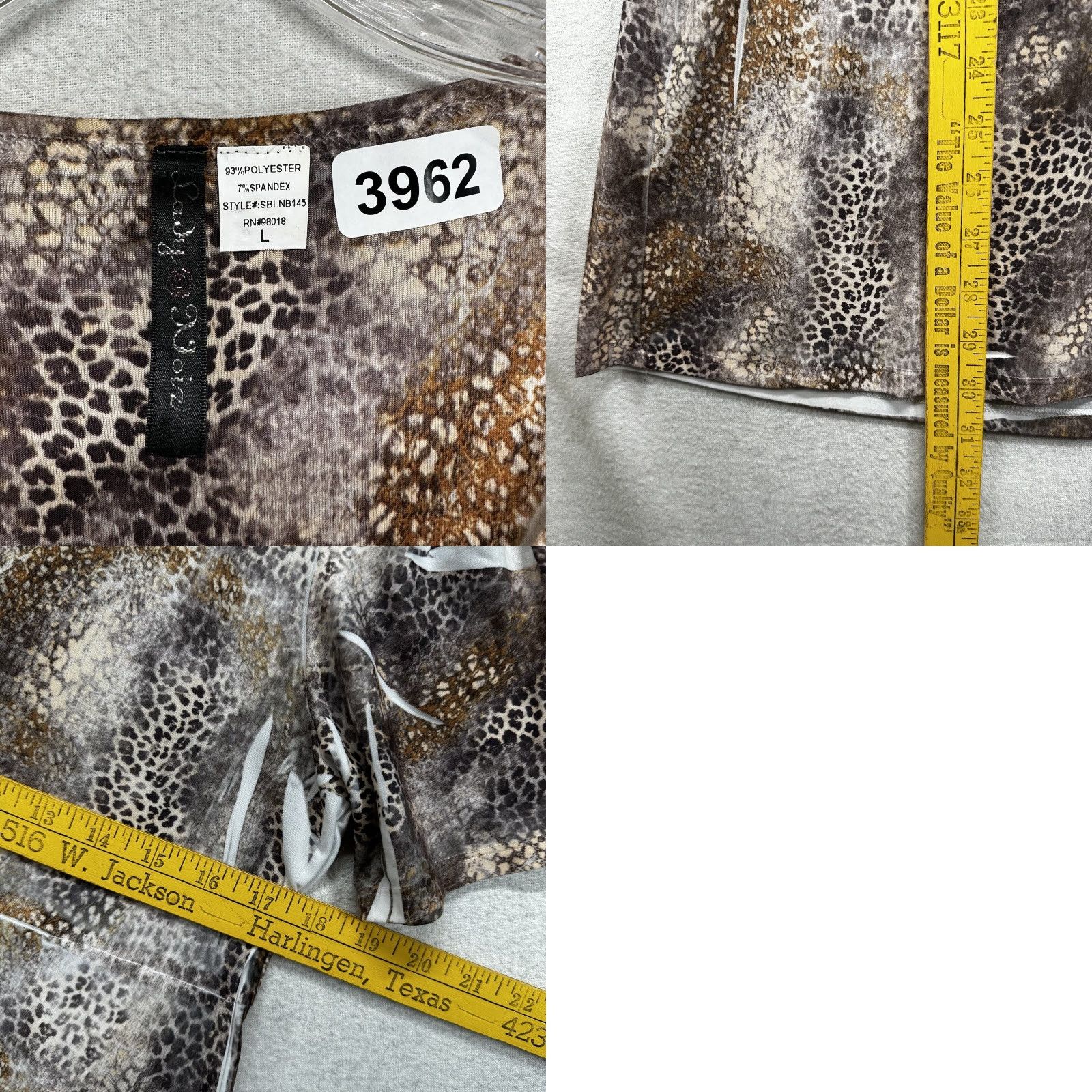 Vintage Lady Noir Y2K Tunic Top Shirt Large Embellished Cross Animal Print Western Blink Noir Lady Size L / US 10 / IT 46 - 8 Thumbnail