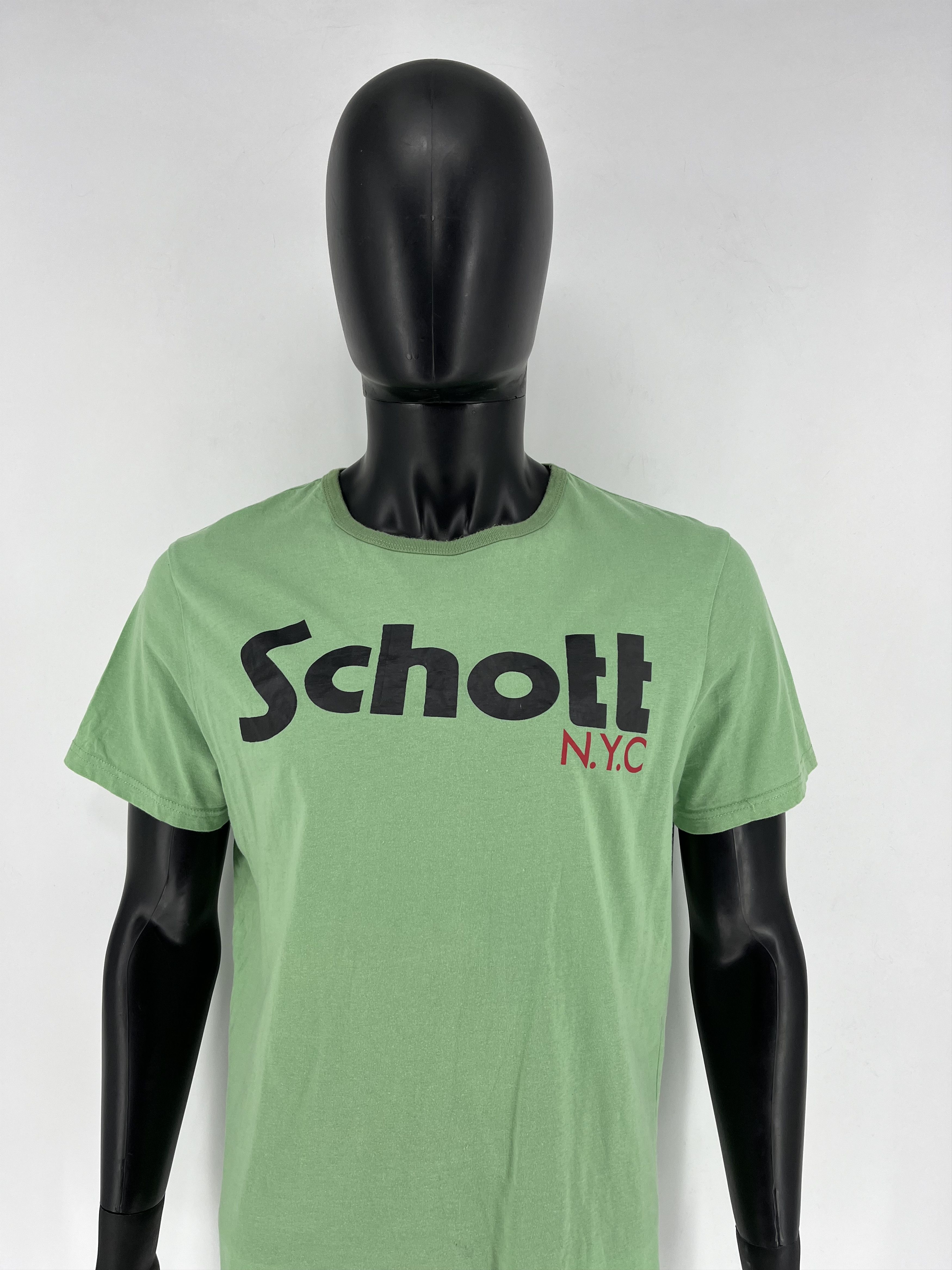 Japanese Brand × Schott × Vintage Rare‼️🔥Schott N.Y.C Big SpellOut T-Shirt Size XL Size US XL / EU 56 / 4 - 1 Thumbnail