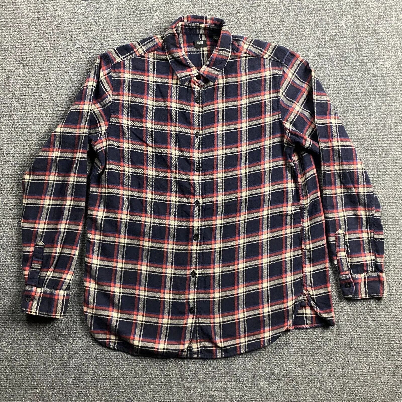Uniqlo Uniqlo Flannel Top Women's Medium Plaid Blue Button Up M Size M / US 6-8 / IT 42-44 - 1 Thumbnail