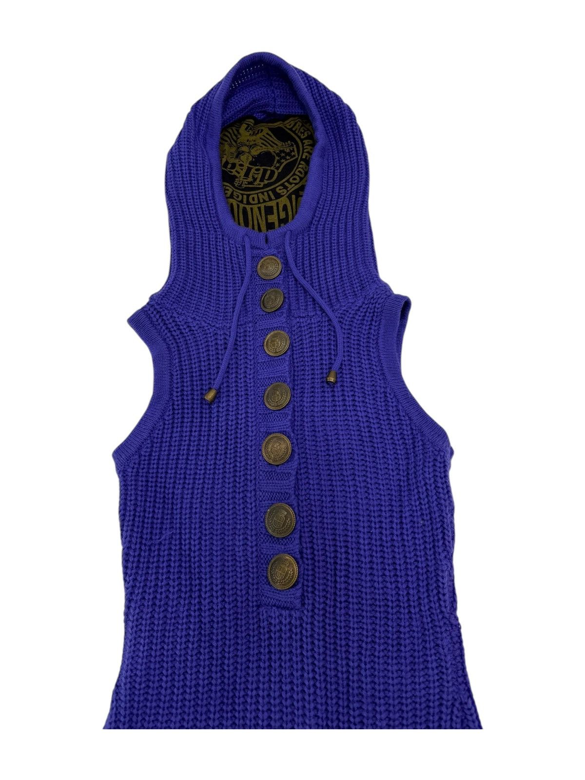 Japanese Brand D.I.A Studded Purple Knit Hoodie Size XS / US 0-2 / IT 36-38 - 2 Thumbnail