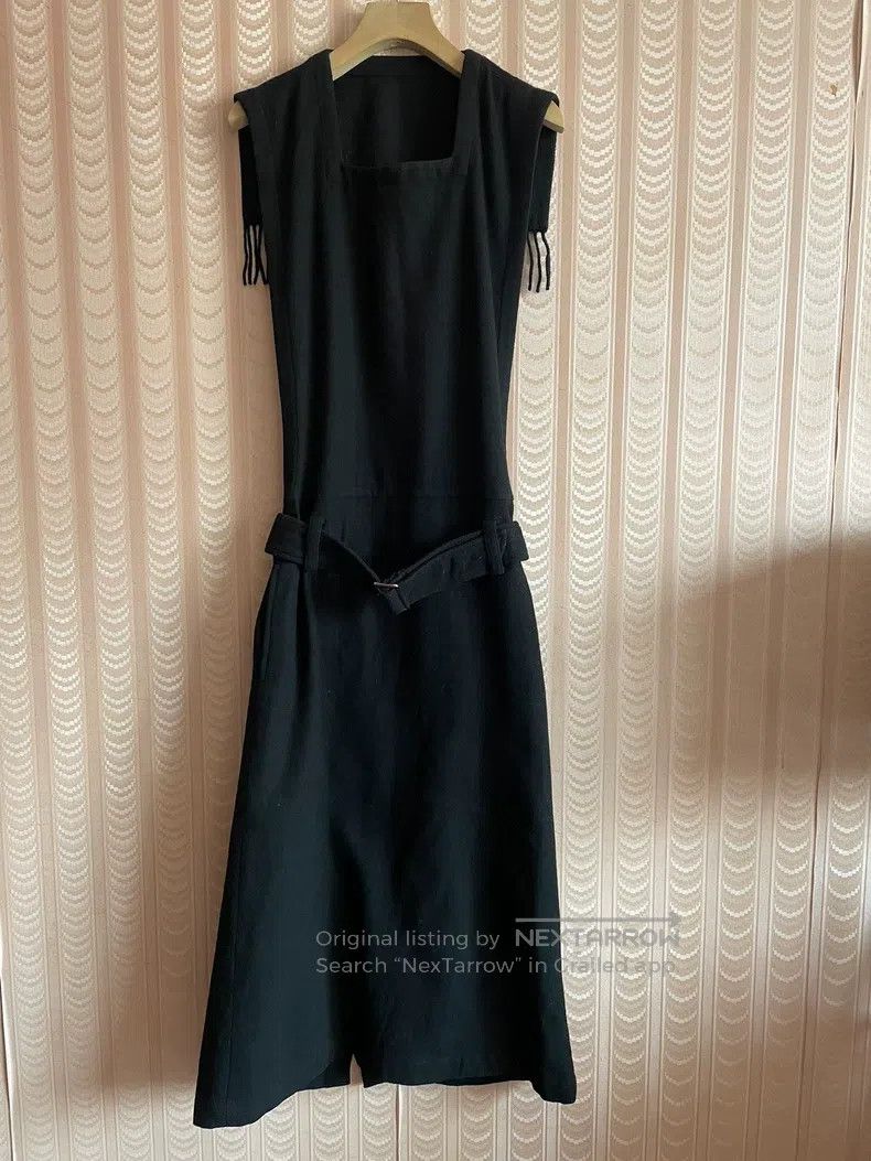 Comme des Garcons Comme Des Garcons Black wool dress with fringe, hollow-out Size S / US 4 / IT 40 - 1 Thumbnail