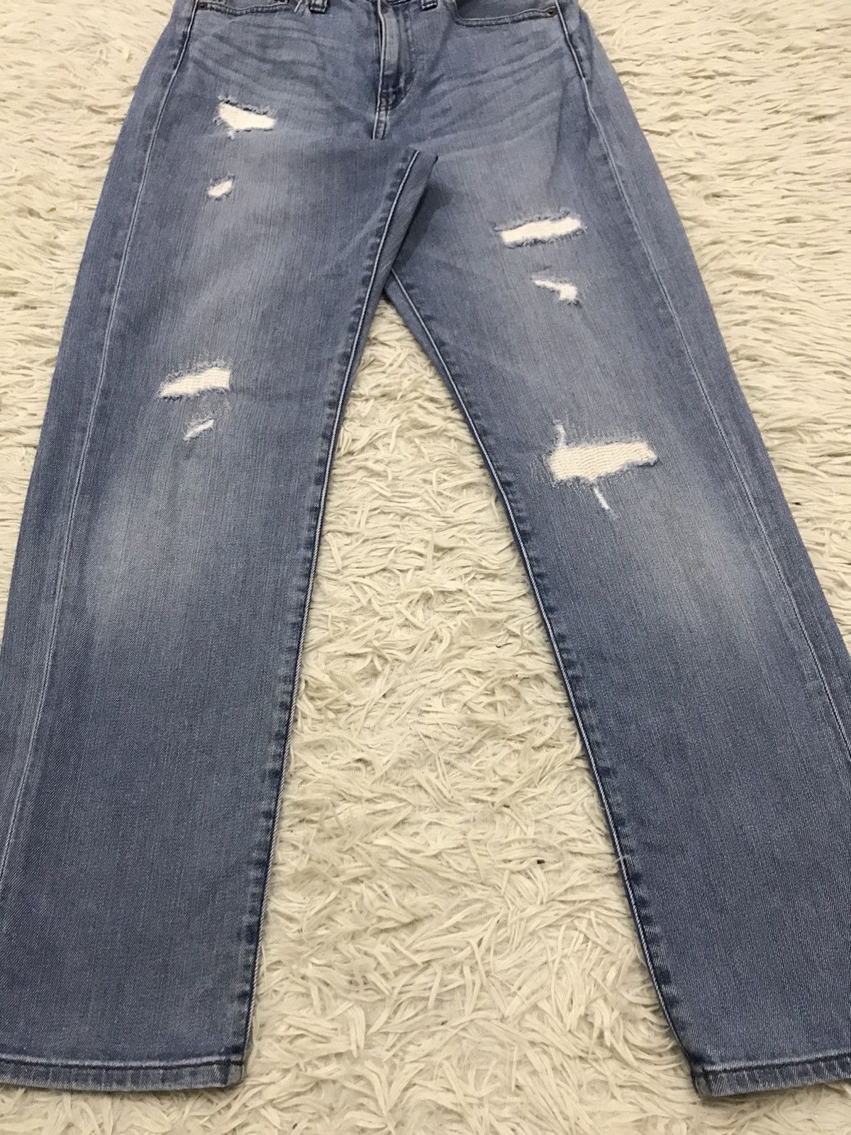 Japanese Brand Uniqlo Fabric by Kaihara Slim Fit Distressed Jeans Size 24" / US 00 / IT 34 - 4 Thumbnail