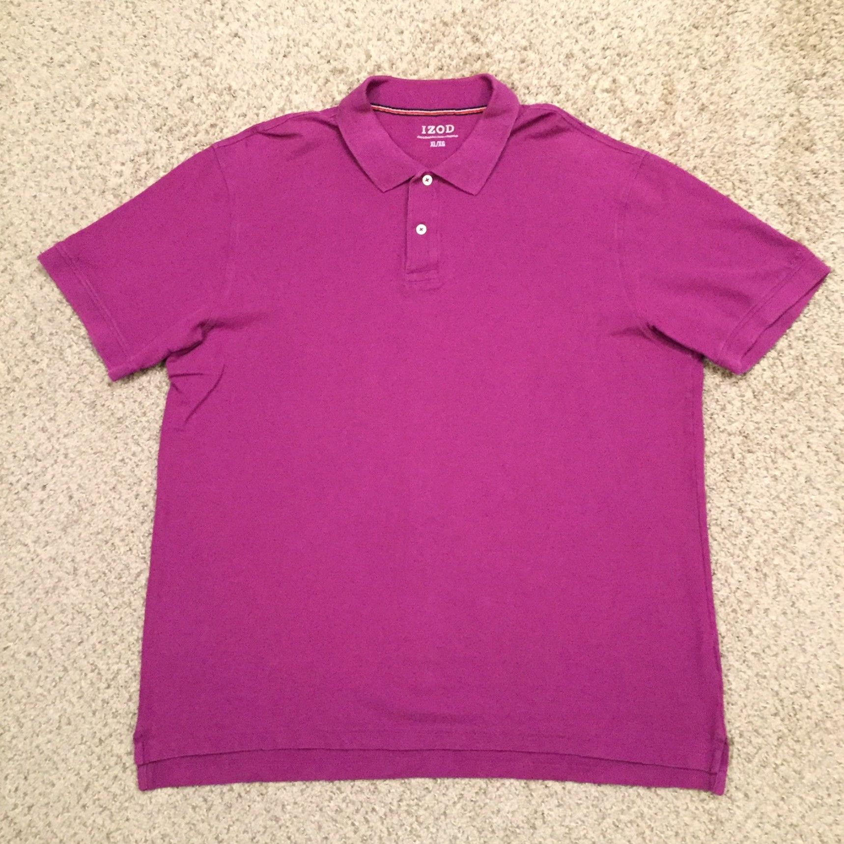 Izod VINTAGE Izod Polo Shirt Mens XL Purple Short Sleeve Knit Size US XL / EU 56 / 4 - 2 Thumbnail