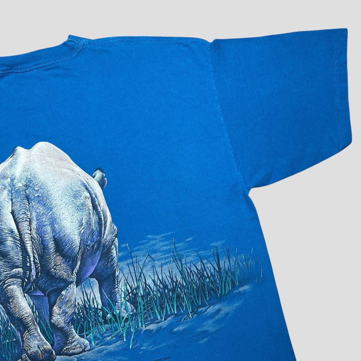 Habitat × Vintage Vintage 1990s Rhino Habitat Double Sided Nature Graphic Tee Size US XXL / EU 58 / 5 - 12 Thumbnail