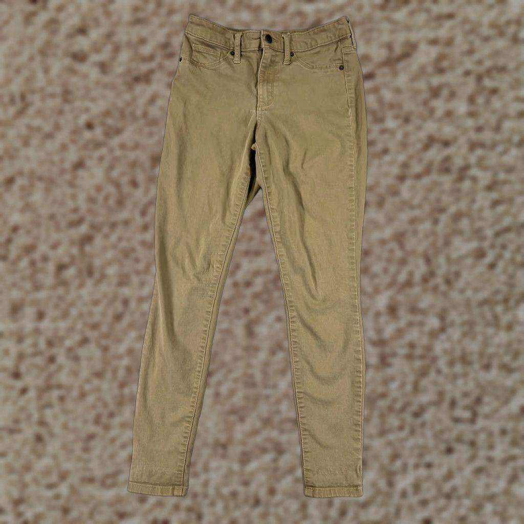 Vintage Universal Thread Jeans Womens 4 Beige Denim Skinny Cotton Stretch Fabric City Pockets Elastic Waist Styled 27in Inseam Medium Wash Regular Womens Size 27" / US 4 / IT 40 - 1 Thumbnail