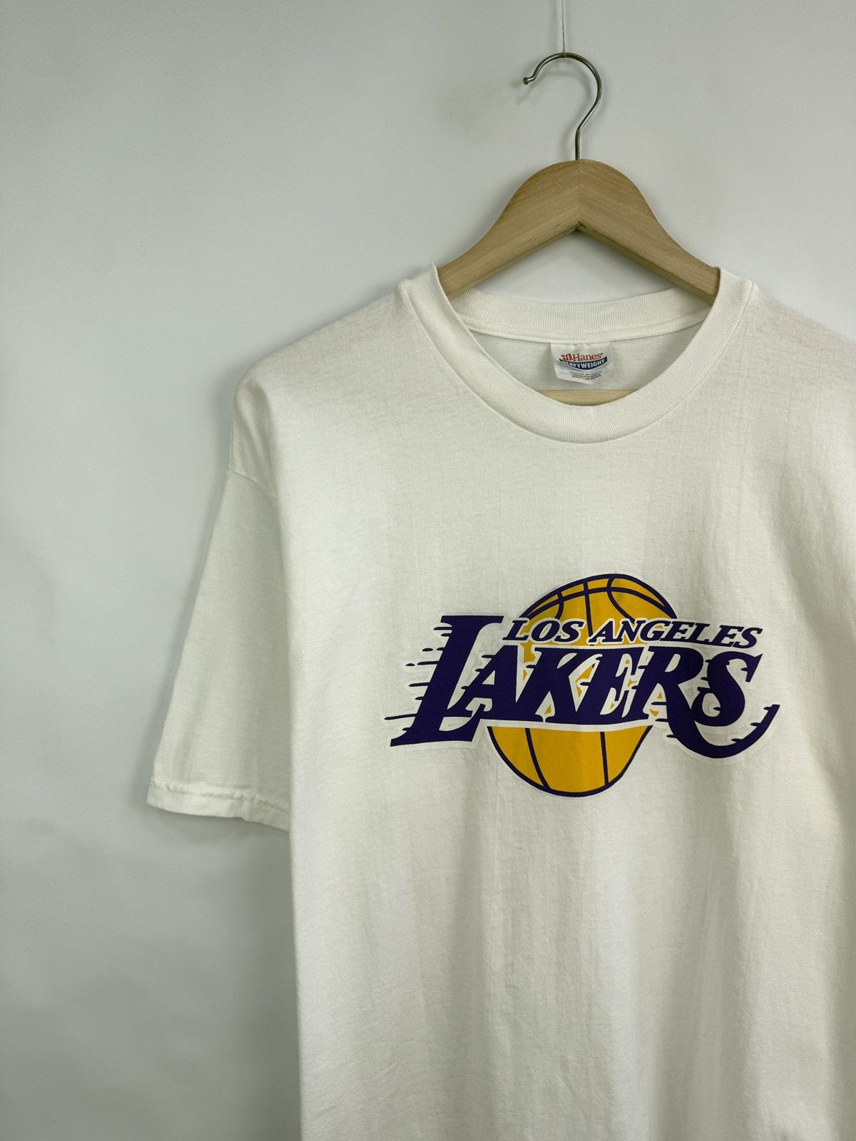 Hanes × NBA × Vintage 🇺🇸 Vintage 90s Los Angeles Lakers Hanes T-Shirt Retro Rare Size US L / EU 52-54 / 3 - 2 Thumbnail