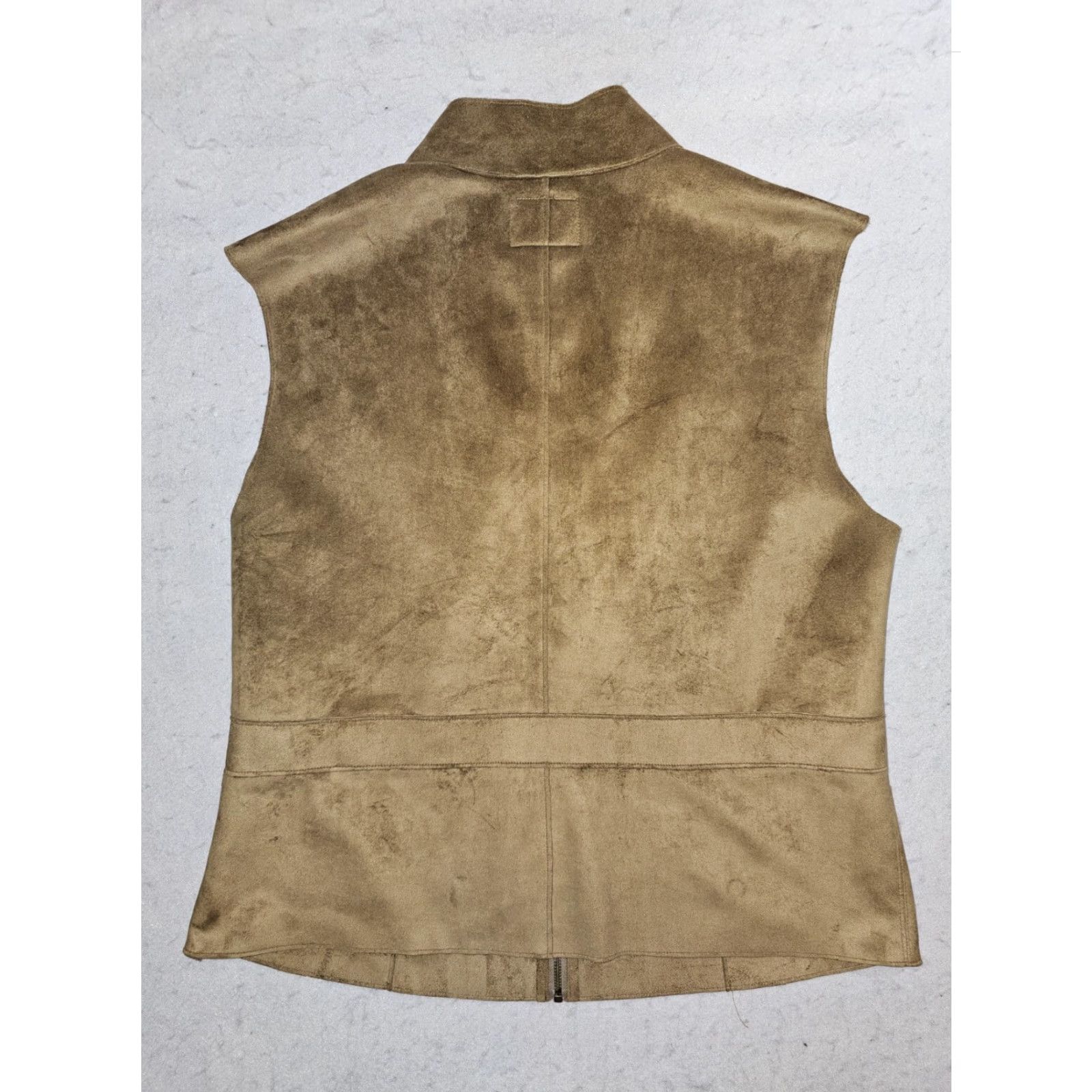 Ralph Lauren VINTAGE Lauren by Ralph Lauren Dry Goods Supply Co. Faux Suede Full Zip Vest 2X Tan Brown Western Size US XXL / EU 58 / 5 - 6 Thumbnail