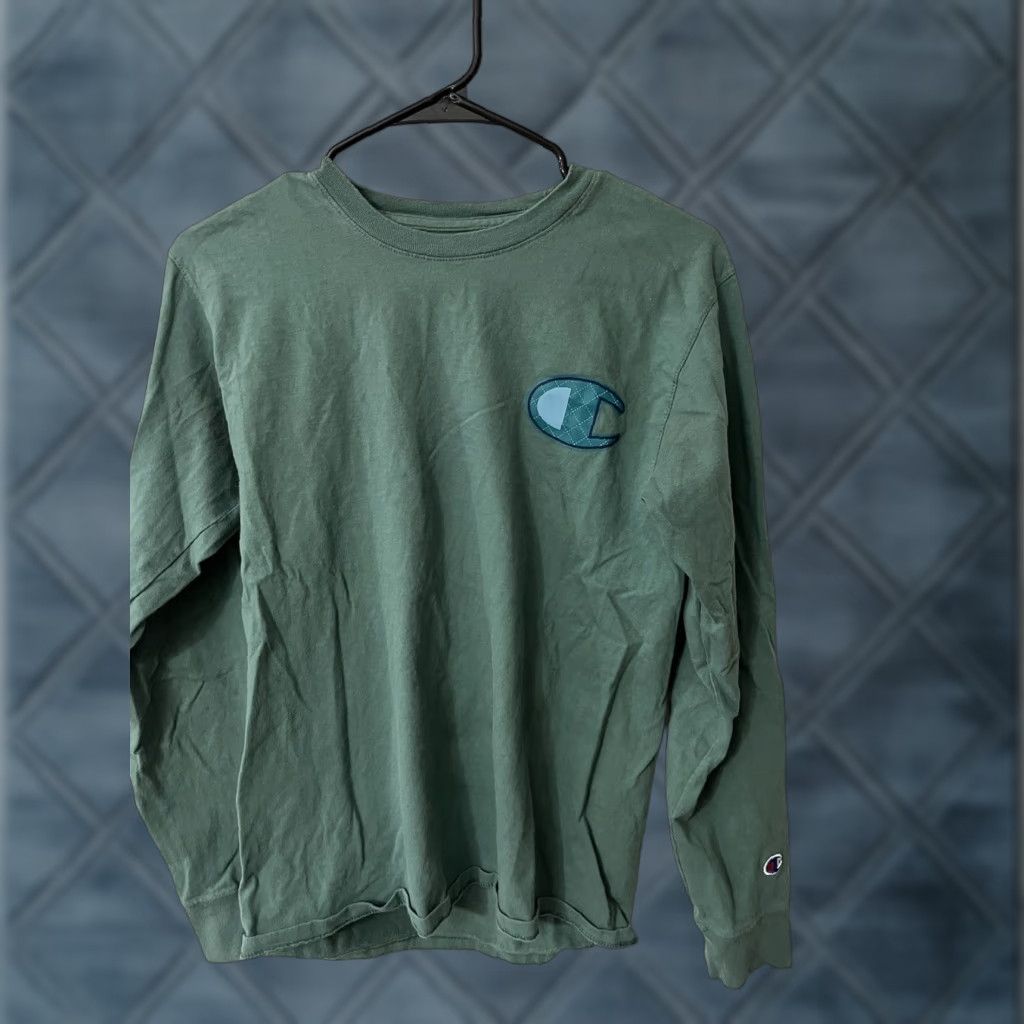 Champion Champion Long Sleeve T Shirt Mens Logo Pullover Green S Athleticwear Cotton Regular | 90s/80s? (no) Mens Size US S / EU 44-46 / 1 - 1 Thumbnail