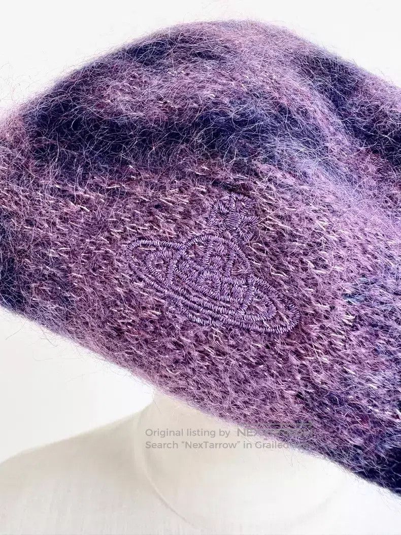 Vivienne Westwood Vivienne Westwood Purple leopard-print Saturn beret Size ONE SIZE - 2 Thumbnail