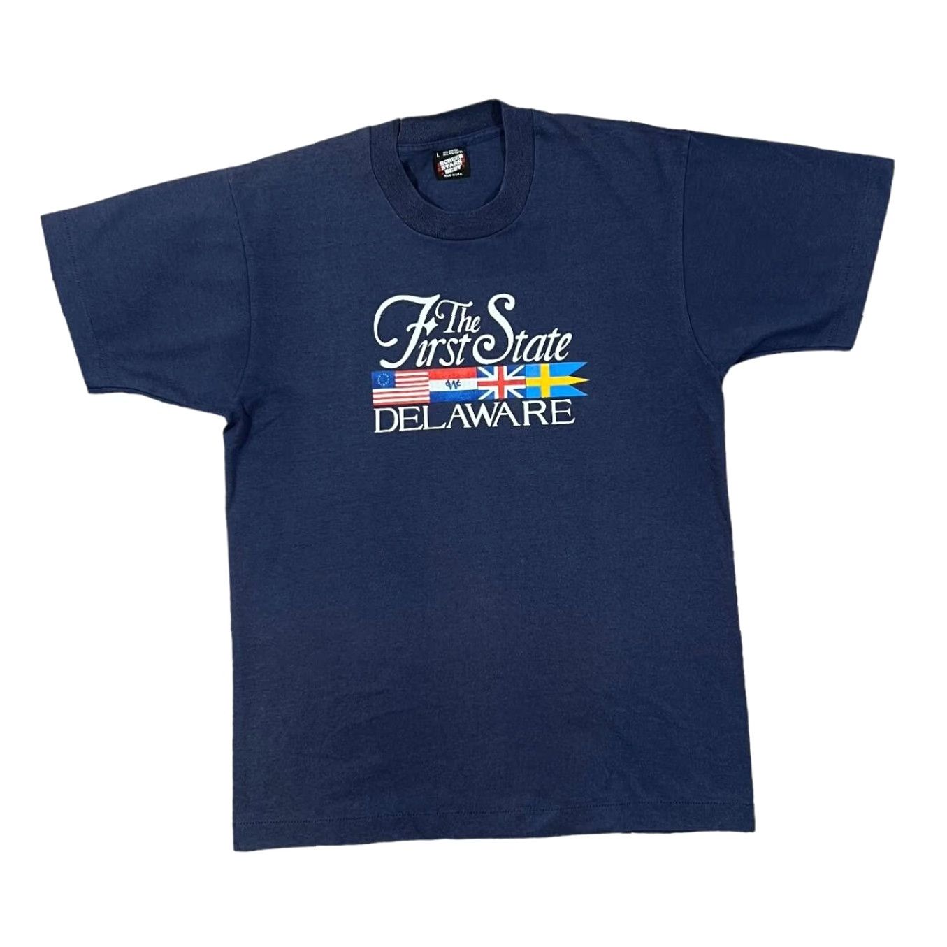 Vintage VINTAGE Screen Stars THE FIRST STATE "Delaware" Single Stitch T-Shirt M Navy 90s Graphic Souvenir Mens Medium Size US M / EU 48-50 / 2 - 2 Thumbnail
