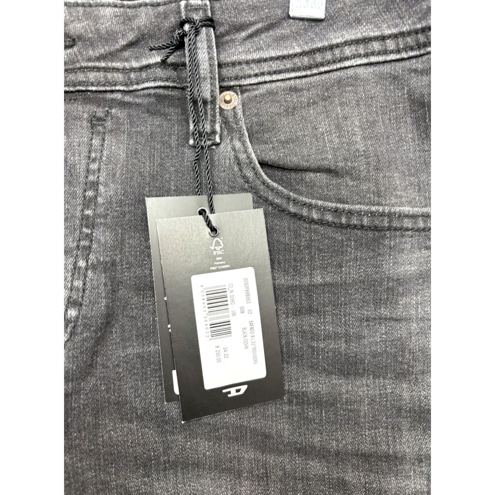 Diesel DIESEL Safado Jeans Mens 34x32 Straight Black Dark Denim Button Fly RM063 NWT Visiting City Logo USA Jeans Size US 34 / EU 50 - 5 Thumbnail