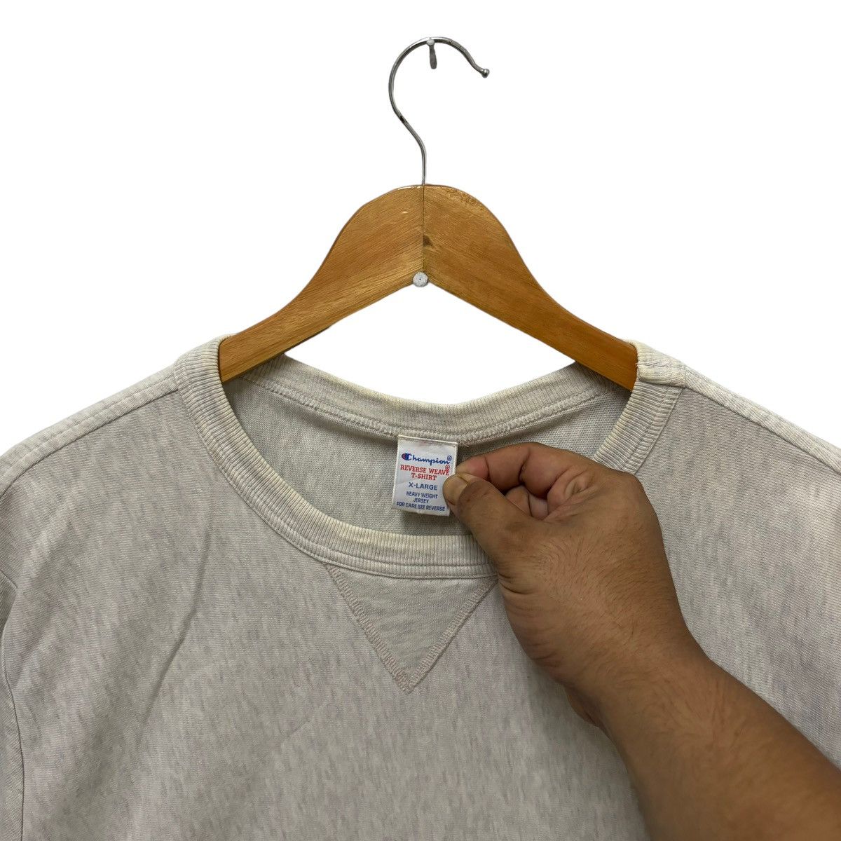 Champion × Japanese Brand Vintage Champion Reverse Weave Plain Tshirt Size US L / EU 52-54 / 3 - 6 Thumbnail