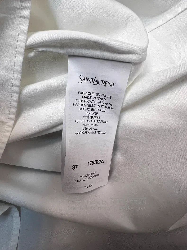 Saint Laurent Paris Saint Laurent Paris size 37 White Lotus Tie Collar Shirt Size US S / EU 44-46 / 1 - 6 Thumbnail