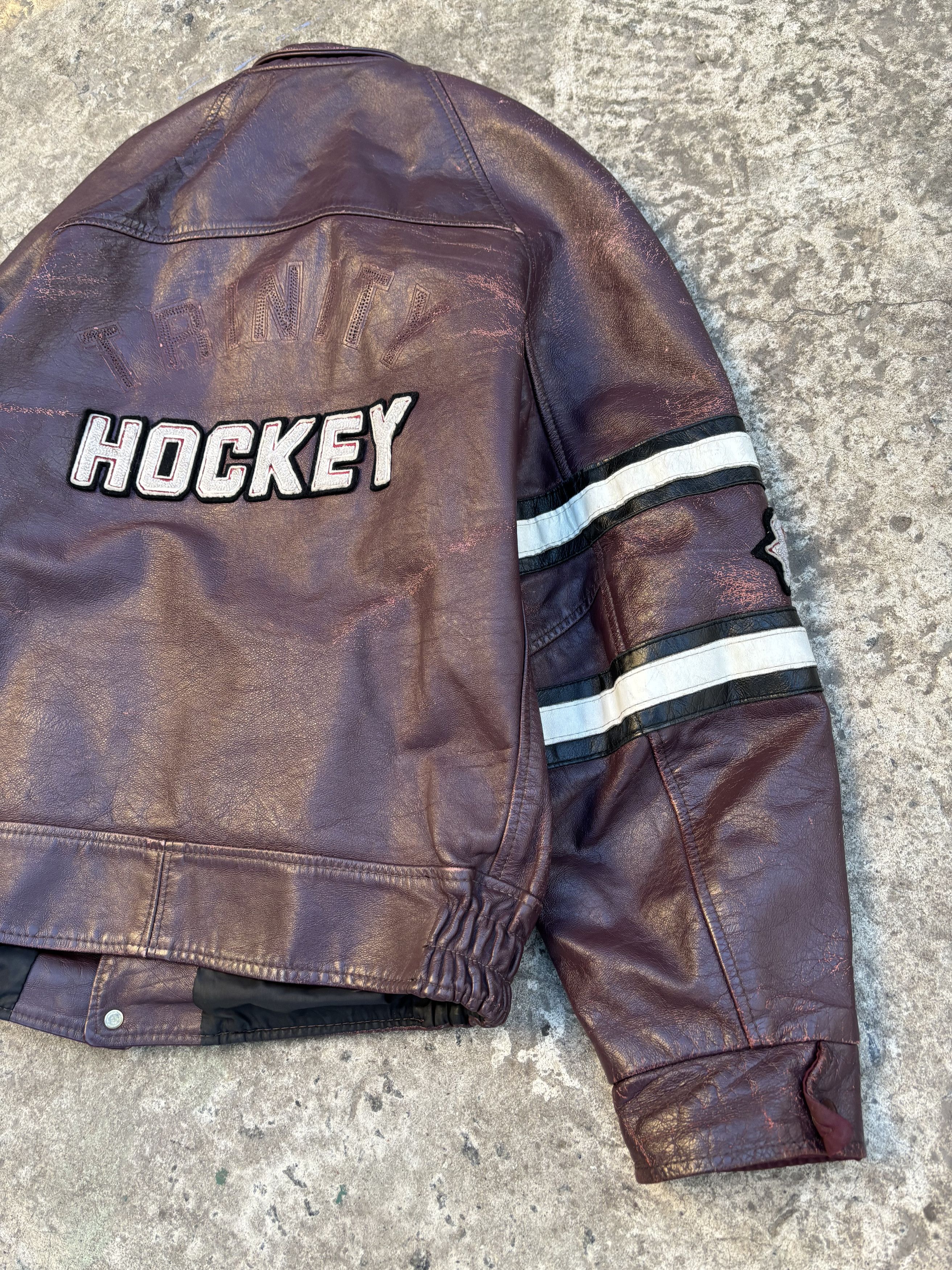 Other Vintage 70s Avon Sportswear Trinity Hockey Leather Jacket Size US L / EU 52-54 / 3 - 20 Thumbnail