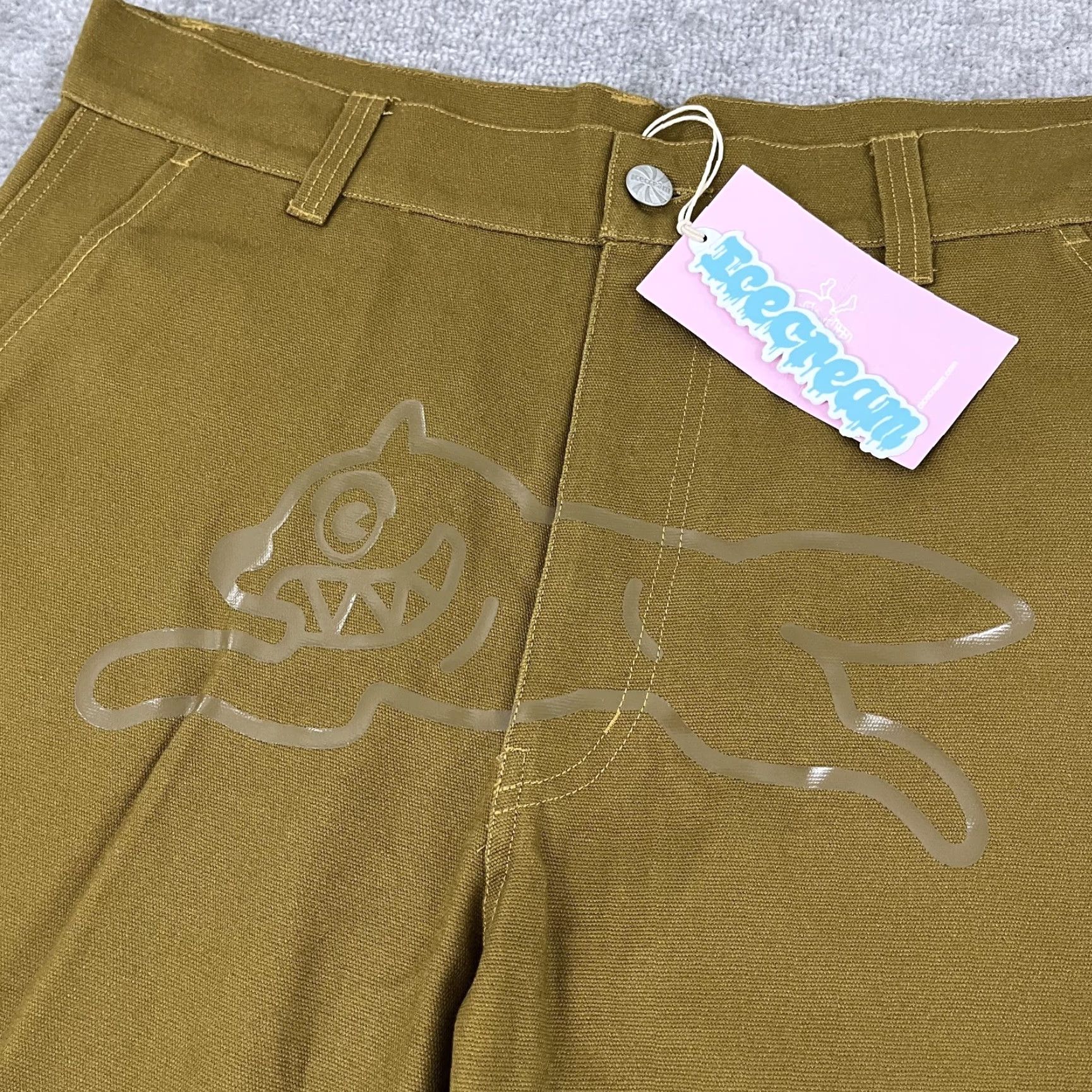 Vintage BBC Icecream Pants Mens 34 x 30 Canvas Olive Green Streetwear Straight Leg Workwear Regular 34 30 Green Mens Size US 34 / EU 50 - 2 Thumbnail