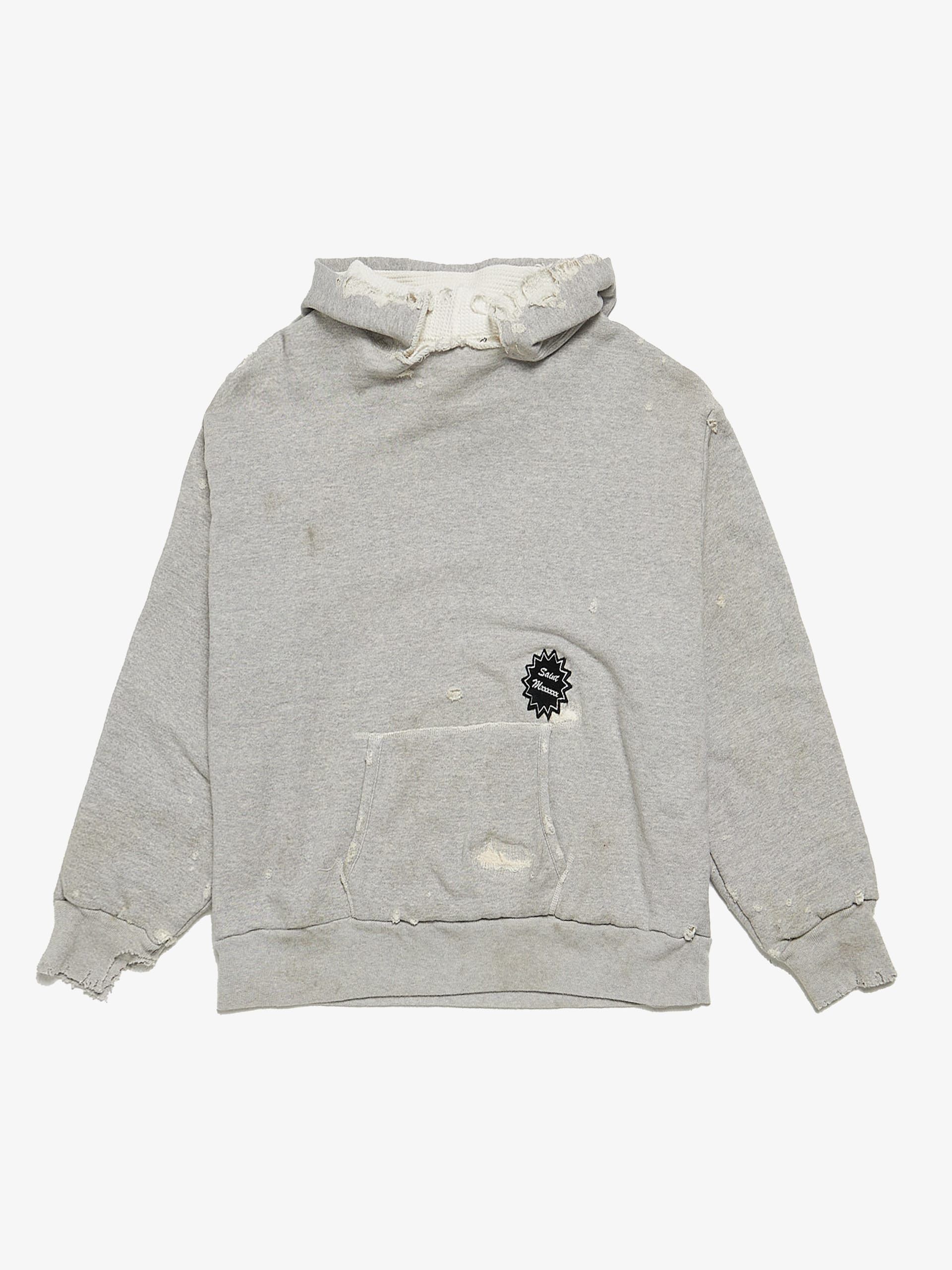 トップス SAINT MICHAEL HOODIE SAINT GRAY Buy Saint Michael men grey logo cotton hoodie for $445