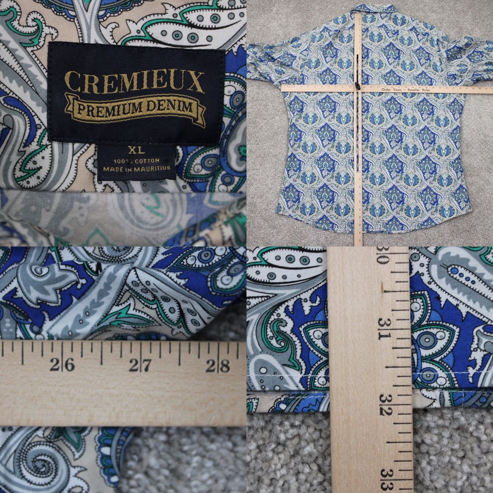 Cremieux Cremieux Premium Button-Up Shirt Mens XL Blue Floral 100% Cotton Long Sleeve Size US XL / EU 56 / 4 - 8 Thumbnail