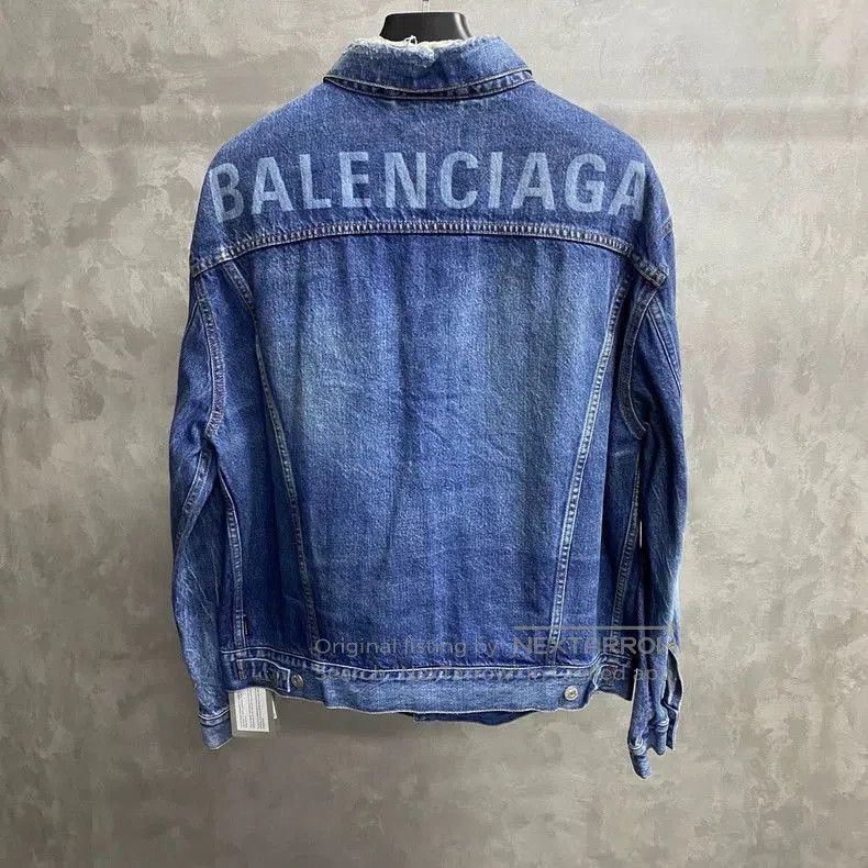 Balenciaga Balenciaga Blue Logo Denim Jacket. Size US S / EU 44-46 / 1 - 1 Thumbnail