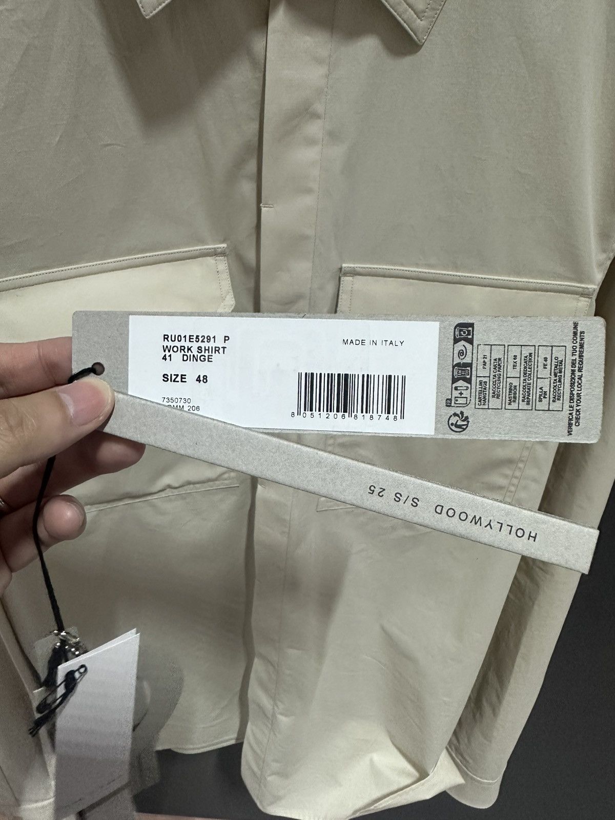 Rick Owens Rick Owens Hollywood Work shirt milk Size US M / EU 48-50 / 2 - 5 Thumbnail