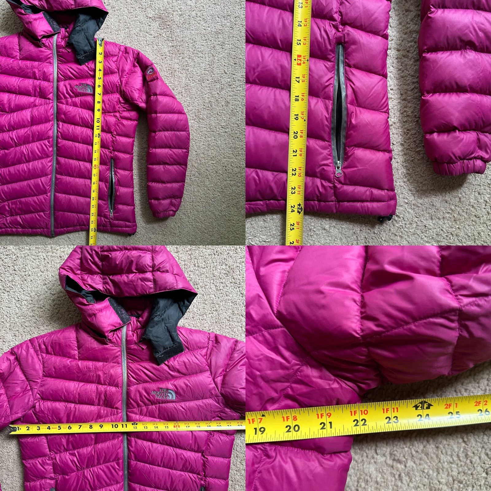 The North Face The North Face Womens Large Summit Series Puffer Jacket Pink 600 Downfill Hooded Full Zip *Repaired* Size L / US 10 / IT 46 - 8 Thumbnail