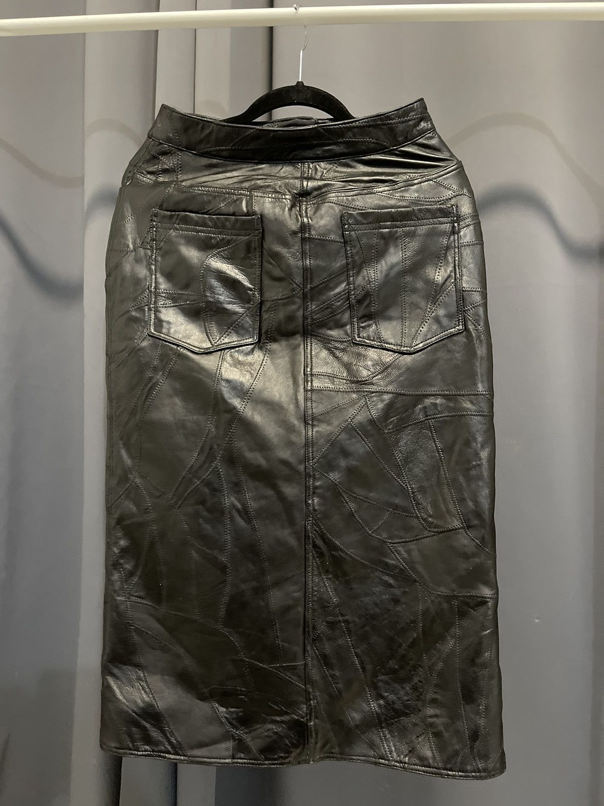 Other Jacques Wei Leather Patchwork Skirt Size 26" / US 2 / IT 38 - 6 Thumbnail