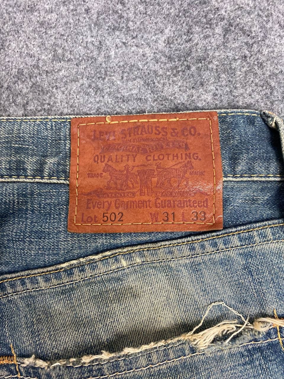 Levi's vintage 90s levis 502 rusty distressed denim nice design Size US 33 - 6 Thumbnail