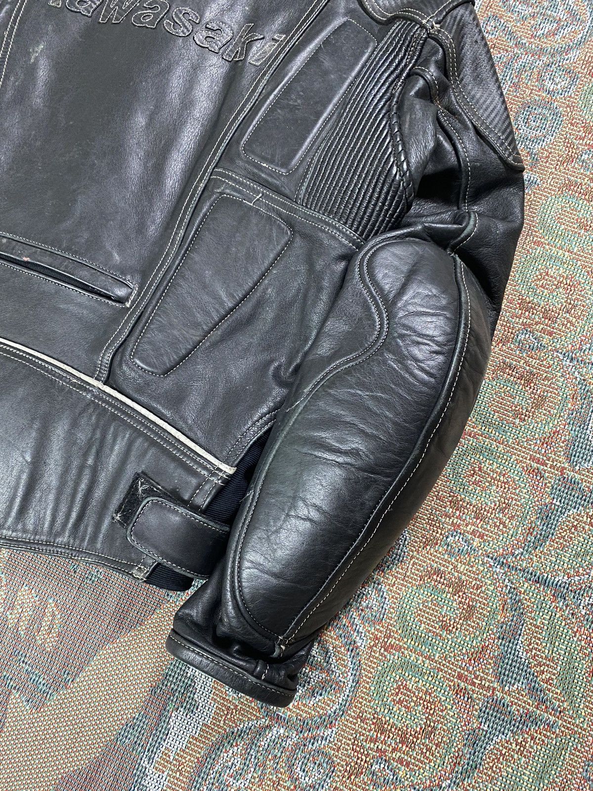 Vintage Kawasaki (Biker) Padded Leather Jacket Size US S / EU 44-46 / 1 - 17 Thumbnail