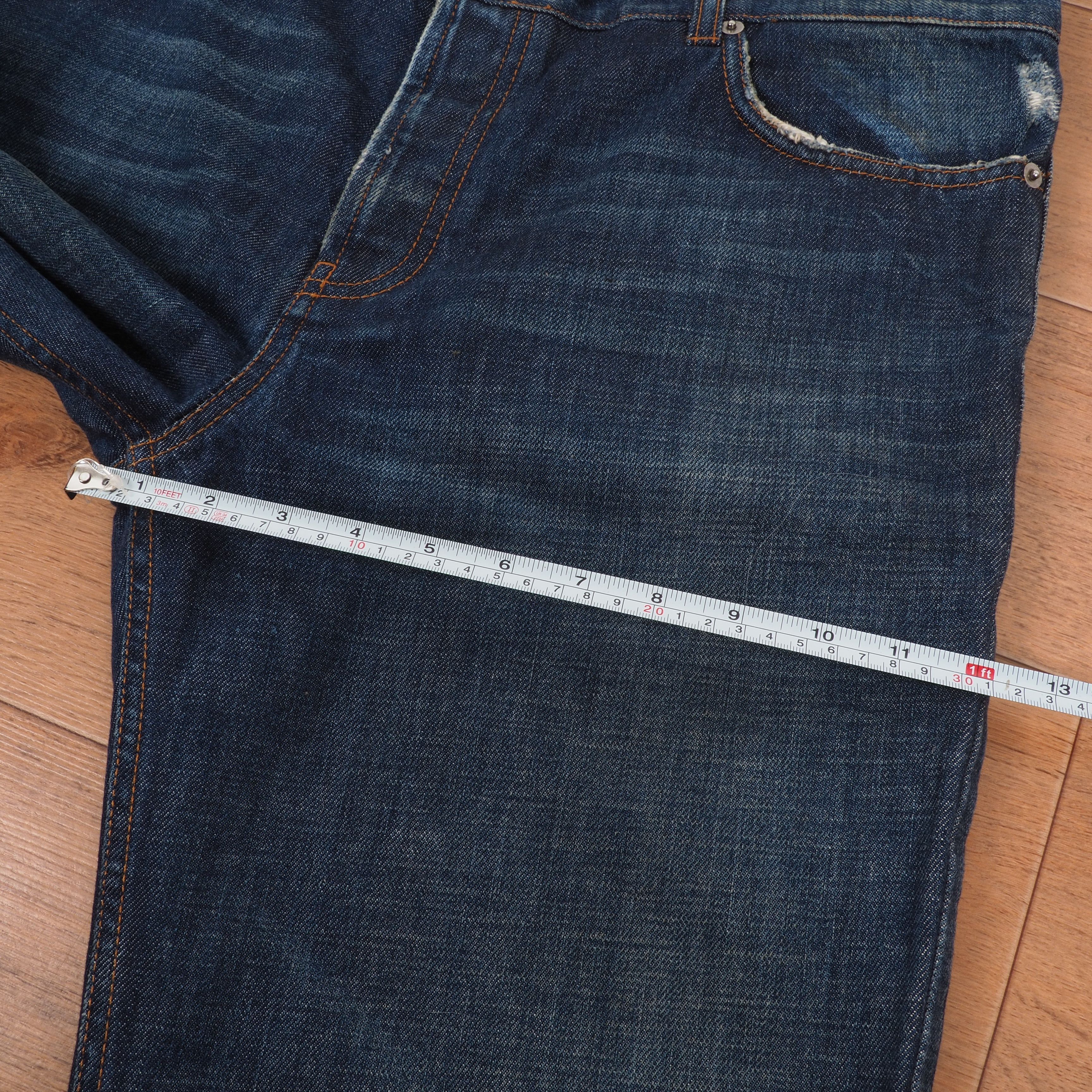 Prada PRADA Blue Loose Fit Distress Red Tab Logo Denim Blue Jeans Size US 30 / EU 46 - 11 Thumbnail