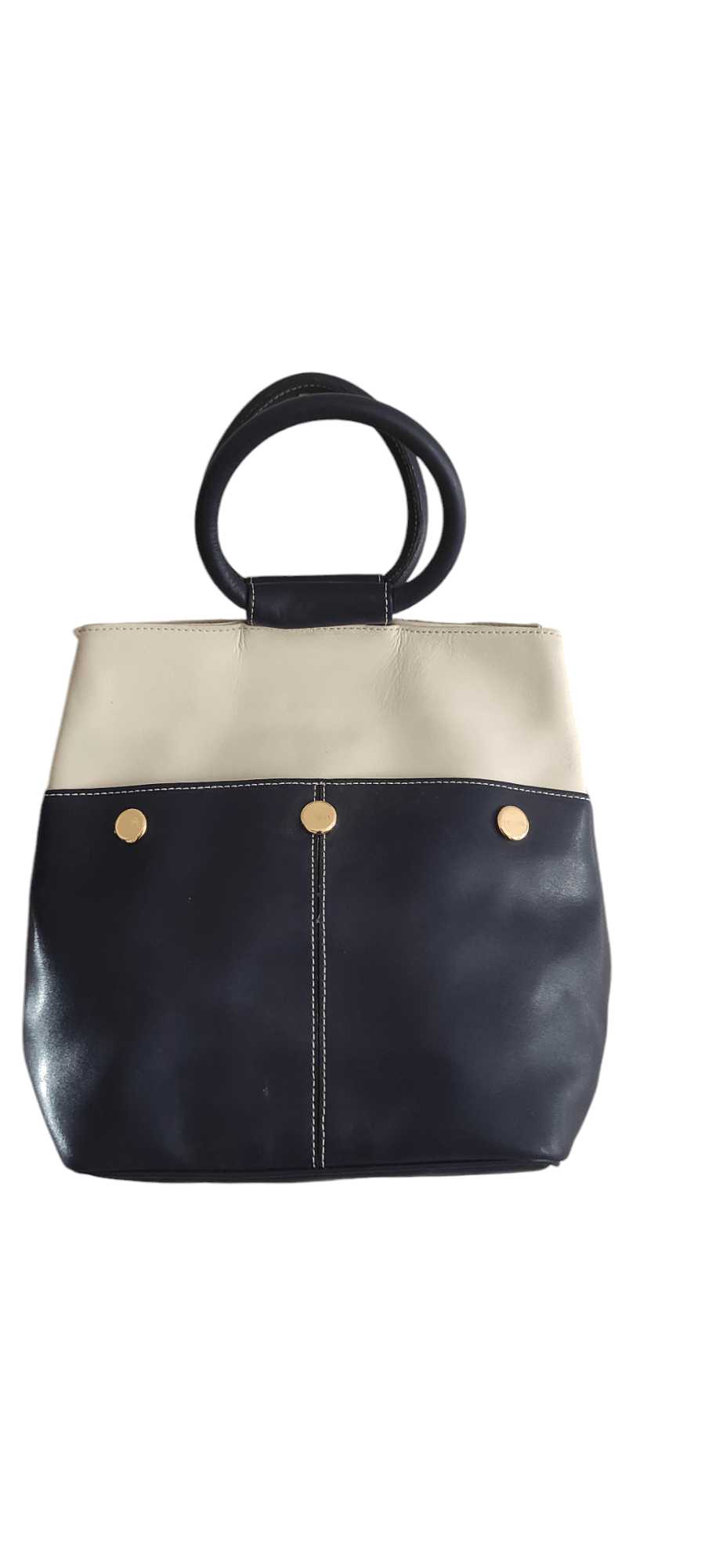 Other Silvano Biagini Italy leather Cream Blue Tote Bag Handbag Size ONE SIZE - 1 Thumbnail