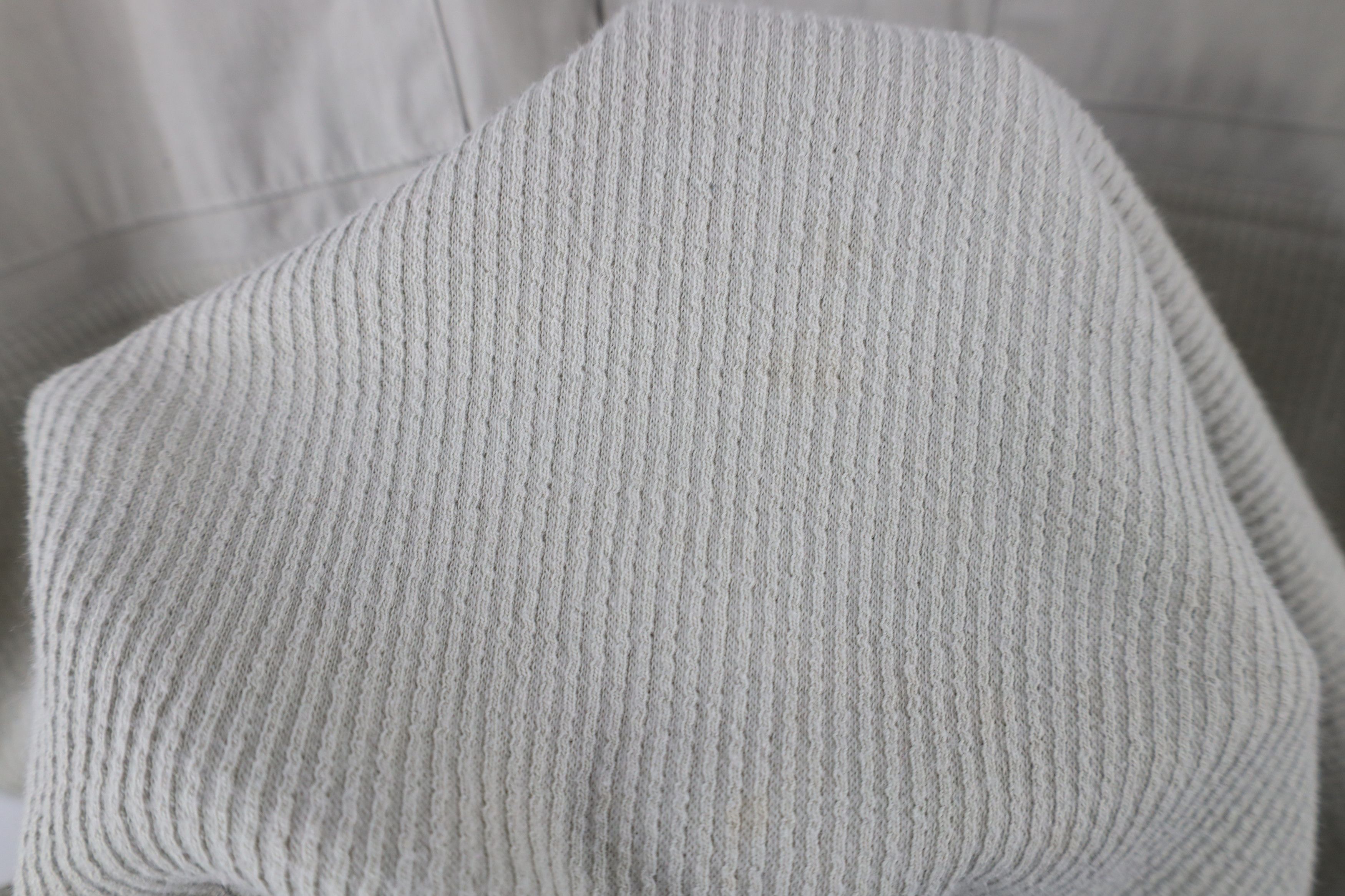 Vintage Vintage 90s Streetwear Ribbed Knit Pullover Polo Shirt Beige Size US XXL / EU 58 / 5 - 4 Thumbnail