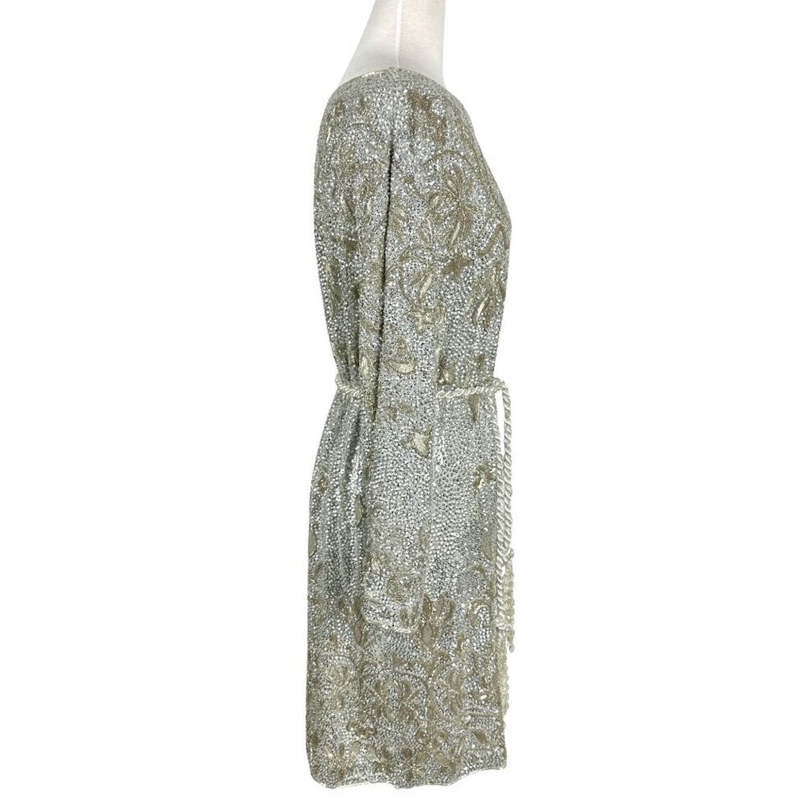 Marchesa Marchesa Couture 2010 Beaded Sequin Silver Gold Tunic Dress Size S / US 4 / IT 40 - 6 Thumbnail