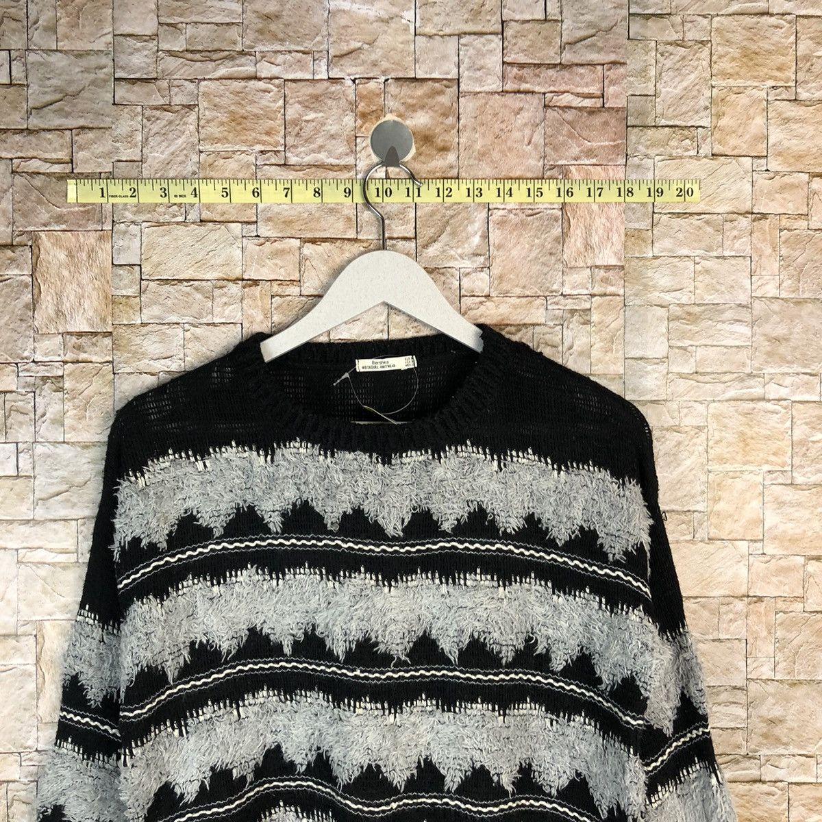 Homespun Knitwear × Japanese Brand × Vintage Bershka mohair fur vintage Black Knitwear #A1058 Size M / US 6-8 / IT 42-44 - 2 Thumbnail