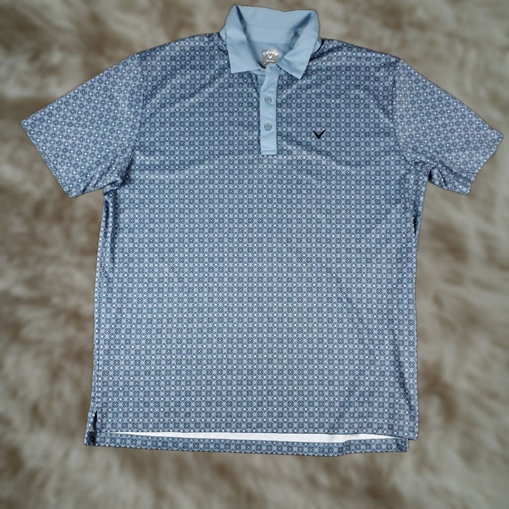 Callaway Callaway Polo Shirt Mens Size XL Blue Geometric Opti Dri Fit Golf Short Sleeve Size US XL / EU 56 / 4 - 1 Thumbnail