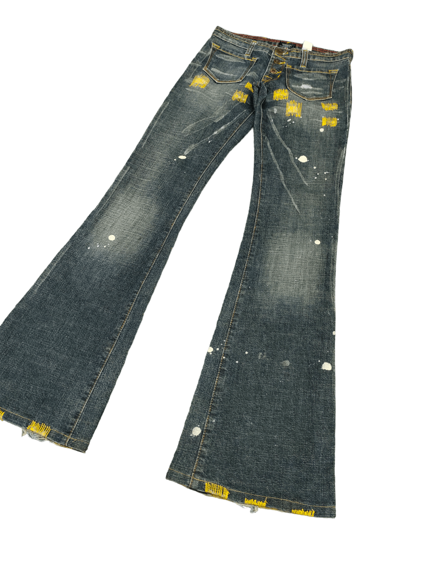 image of If Six Was Nine x Tornado Mart Flare Jeans Von Dutch Distress Faded Low Rise Boot Cut Y2K, Women's 