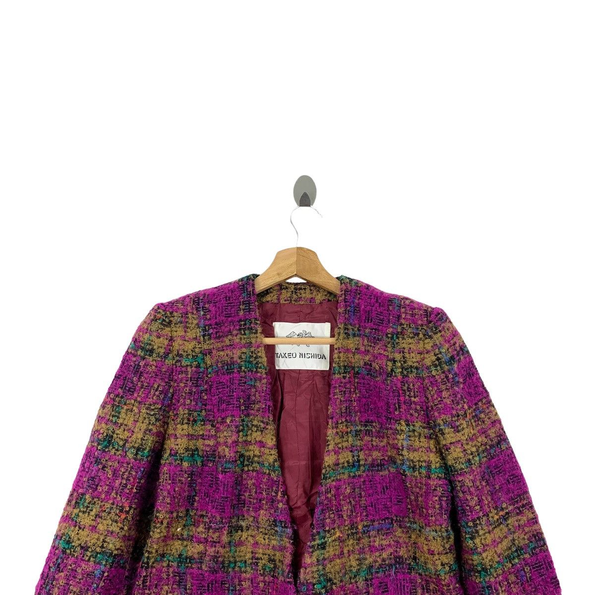 Japanese Brand TAKEO NISHIDA Japanese Brand Checkered Wool Blazer Coat Size S / US 4 / IT 40 - 5 Thumbnail
