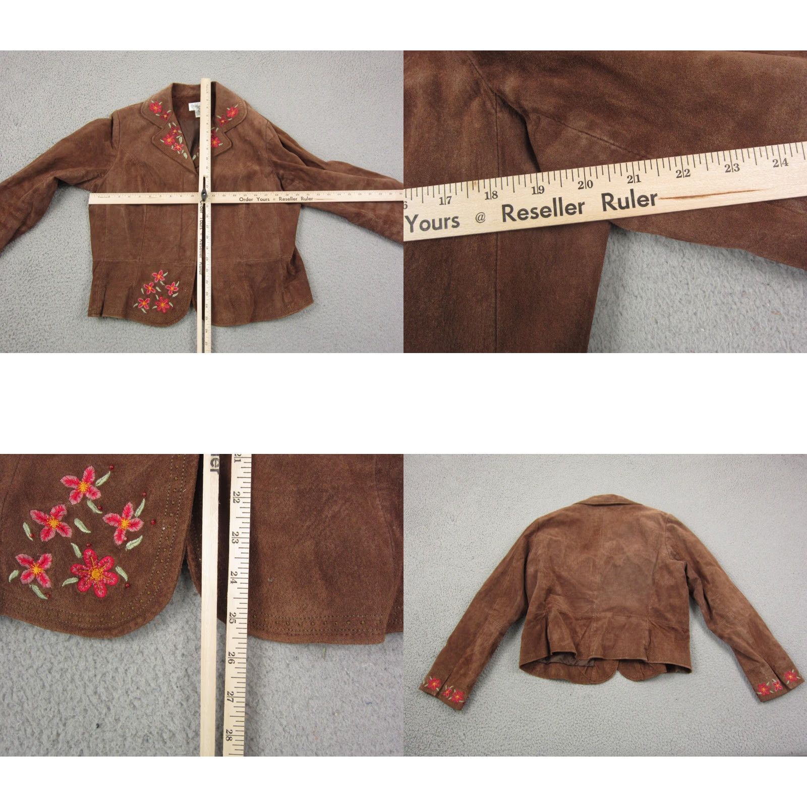 Vintage Vintage Chadwicks Leather Jacket Womens 16 Brown Embroidered Floral Western Boho Leather Jacket Brown Embroidered Western 16 Womens Size XXL / US 16-18 / IT 52-54 - 8 Thumbnail
