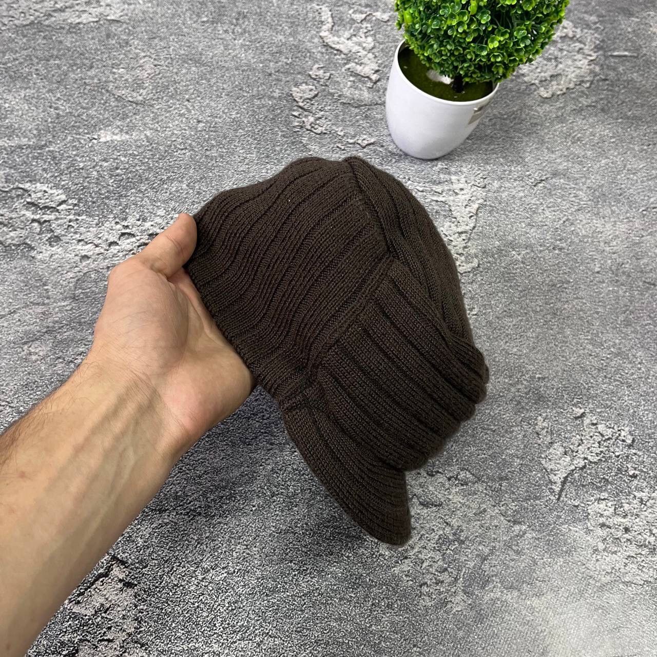 Nike Vintage 90s Brown Knitted Hat with a peak Nike UniSex Hat Size ONE SIZE - 4 Thumbnail