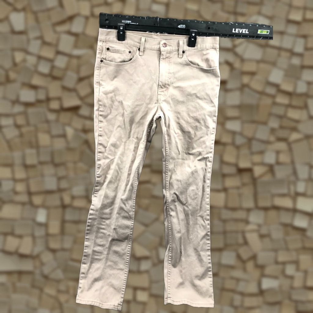 Levi's Levi's 514 Straight Jeans Mens Size 36x32 Mid Rise Medium Wash Beige - Levi's 500 Series Denim 5-Pocket Style Regular Fit Clothing mens Size US 36 / EU 52 - 1 Thumbnail