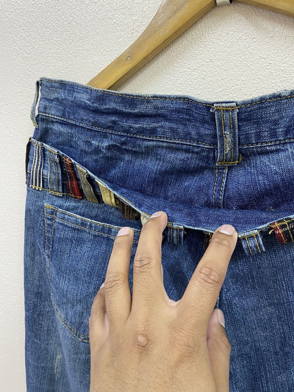 Japanese Brand Vintage Double Waist Denim Japan Size US 35 - 7 Thumbnail